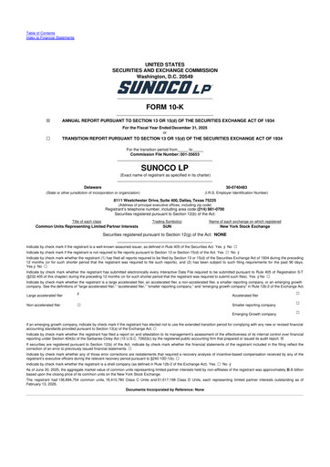Thumbnail Sunoco 10-K Annual Report 2025
