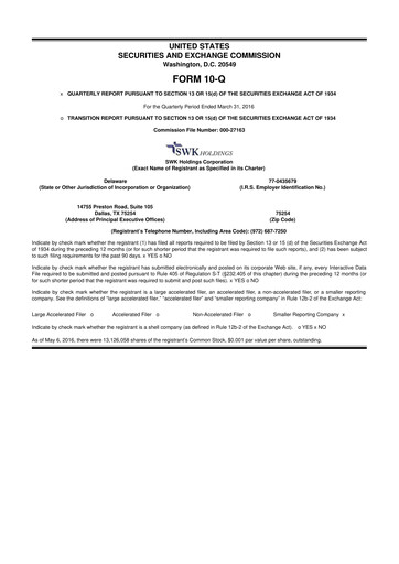 Thumbnail SWK Holdings 10-Q Quarterly Report FY2016 