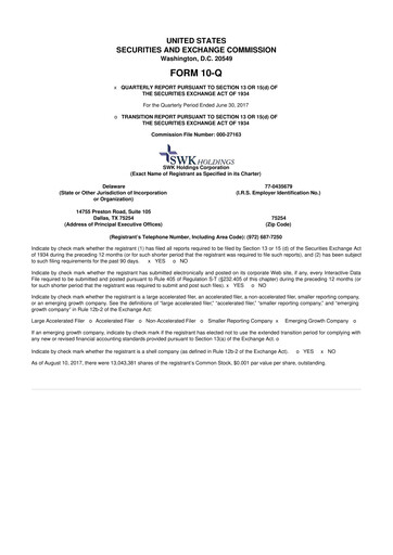 Thumbnail SWK Holdings 10-Q Quarterly Report FY2017 