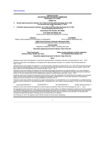 Thumbnail Tile Shop Holdings 10-K Annual Report 2016