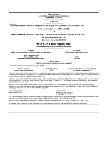 Thumbnail Tile Shop Holdings 10-Q Quarterly Report FY2024 