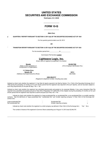 Thumbnail Lightwave Logic 10-Q Quarterly Report FY2013 