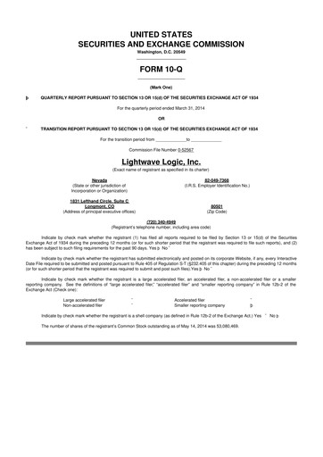 Thumbnail Lightwave Logic 10-Q Quarterly Report FY2014 