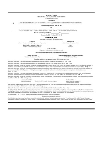 Vorschaubild Pro-Dex 10-K Jahresbericht 2017