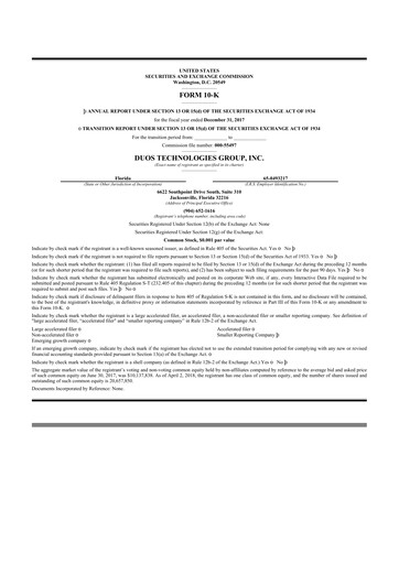 Thumbnail Duos Technologies Group 10-K Annual Report 2017