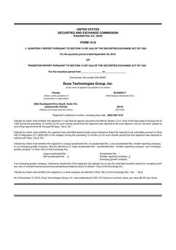 Vorschaubild Duos Technologies Group 10-Q Quartalsbericht 2018 