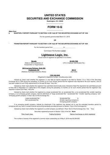 Thumbnail Lightwave Logic 10-Q Quarterly Report FY2019 