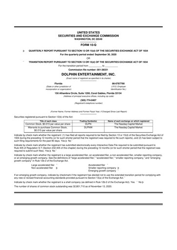 Thumbnail Dolphin Entertainment
 10-Q Quarterly Report FY2020 