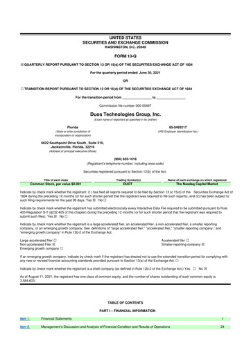 Vorschaubild Duos Technologies Group 10-Q Quartalsbericht 2021 