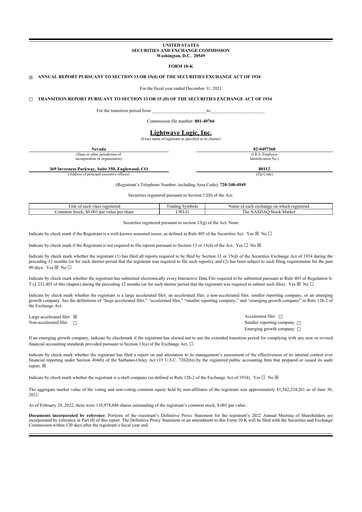 Thumbnail Lightwave Logic 10-K Annual Report 2021