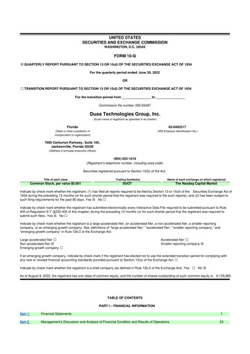 Vorschaubild Duos Technologies Group 10-Q Quartalsbericht 2022 