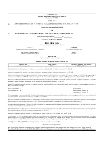 Vorschaubild Pro-Dex 10-K Jahresbericht 2024