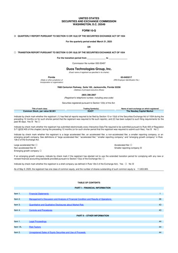 Vorschaubild Duos Technologies Group 10-Q Quartalsbericht 2025 