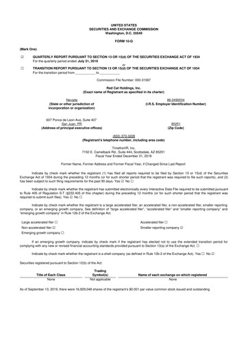 Thumbnail Red Cat Holdings 10-Q Quarterly Report FY2020 