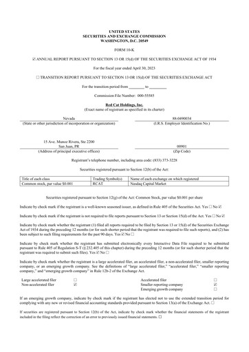 Thumbnail Red Cat Holdings 10-K Annual Report 2023