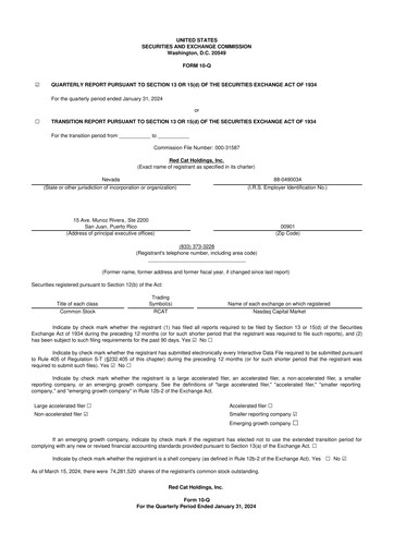 Thumbnail Red Cat Holdings 10-Q Quarterly Report FY2024 