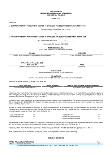 Thumbnail Red Cat Holdings 10-Q Quarterly Report FY2025 