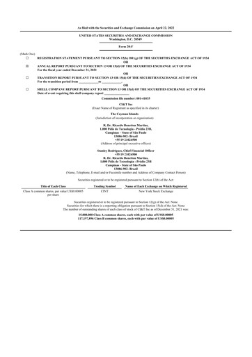 Thumbnail CI&T 20-F Annual Report 2021