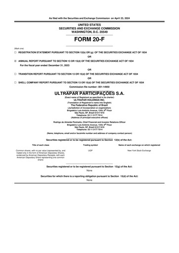 Vorschaubild Ultrapar Participacoes 20-F Jahresbericht 2023