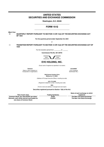 Thumbnail Eve Holding, Inc. 10-Q Quarterly Report FY2024 