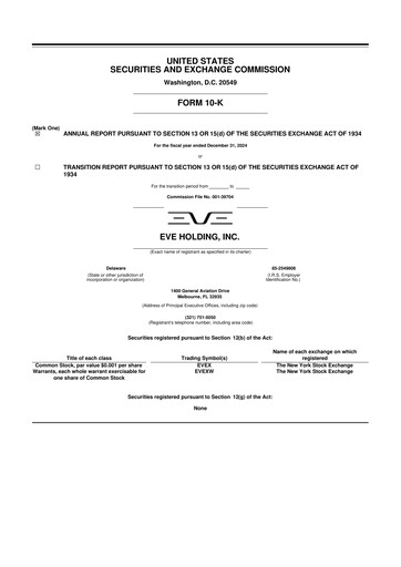 Thumbnail Eve Holding, Inc. 10-K Annual Report 2024