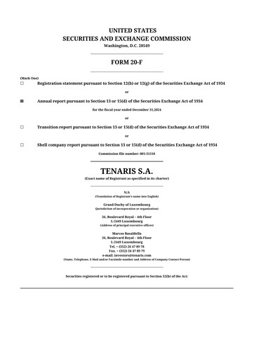 Thumbnail Tenaris 20-F Annual Report 2024