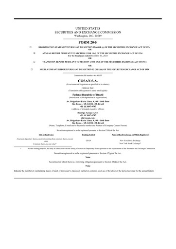 Thumbnail Cosan 20-F Annual Report 2024