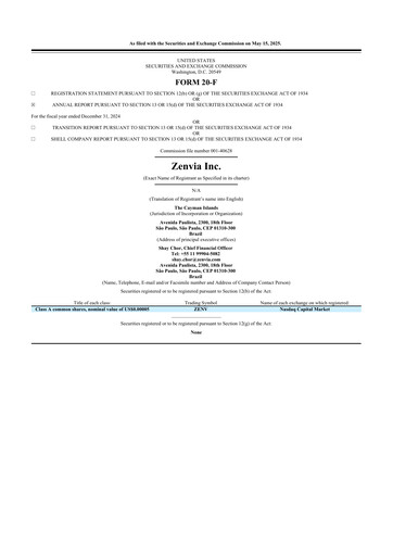 Thumbnail Zenvia 20-F Annual Report 2024