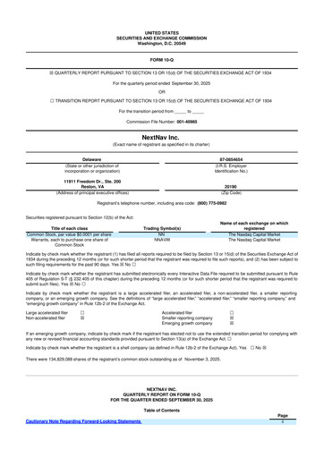 Miniature NextNav 10-Q Rapport trimestriel 2025 