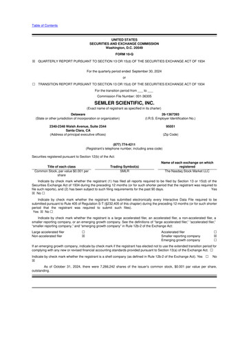 Miniature Semler Scientific
 10-Q Rapport trimestriel 2024 