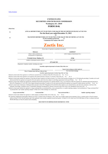 Thumbnail Zoetis 10-K Annual Report 