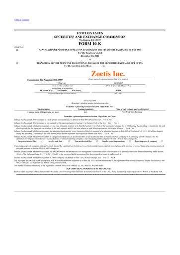 Thumbnail Zoetis 10-K Annual Report 2021