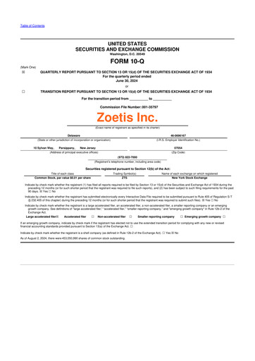 Vorschaubild Zoetis 10-Q Quartalsbericht 2024 