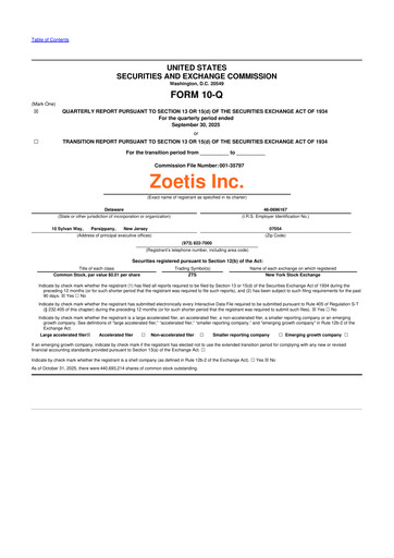 Vorschaubild Zoetis 10-Q Quartalsbericht 2025 
