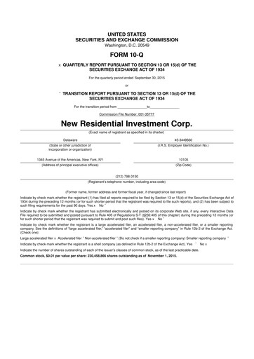 Thumbnail Rithm Capital 10-Q Quarterly Report FY2015 