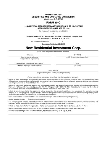 Thumbnail Rithm Capital 10-Q Quarterly Report FY2018 