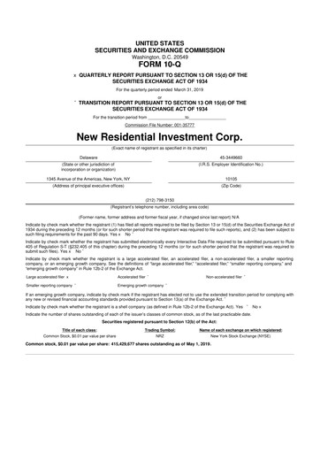 Thumbnail Rithm Capital 10-Q Quarterly Report FY2019 