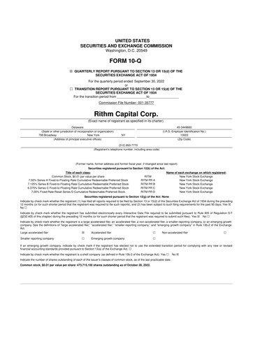 Thumbnail Rithm Capital 10-Q Quarterly Report FY2022 