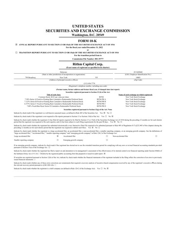 Miniature Rithm Capital 10-K Rapport annuel 2022