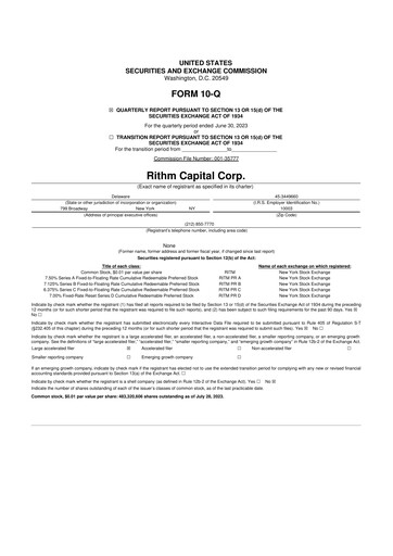 Thumbnail Rithm Capital 10-Q Quarterly Report FY2023 