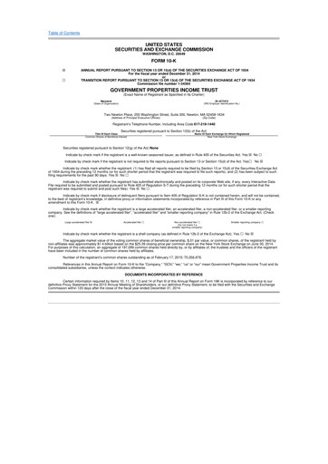 Thumbnail Office Properties Income Trust 10-K Annual Report 2014
