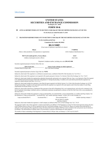 Thumbnail RLI Corp.
 10-K Annual Report 2014