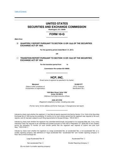Thumbnail Healthpeak Properties
 10-Q Quarterly Report FY2015 