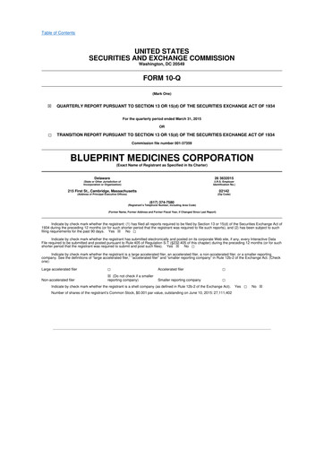 Thumbnail Blueprint Medicines
 10-Q Quarterly Report FY2015 