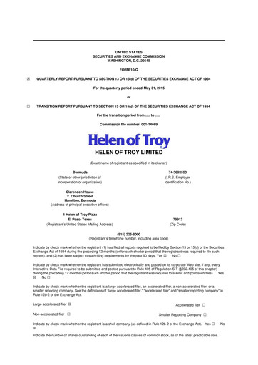 Vorschaubild Helen of Troy 10-Q Quartalsbericht 2016 