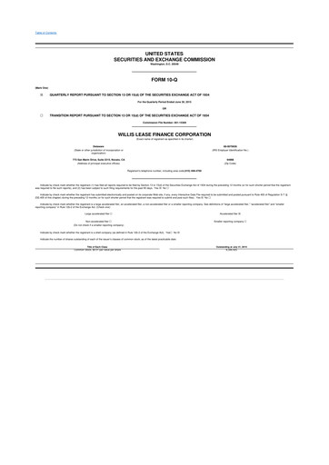 Thumbnail Willis Lease Finance Corporation 10-Q Quarterly Report FY2015 