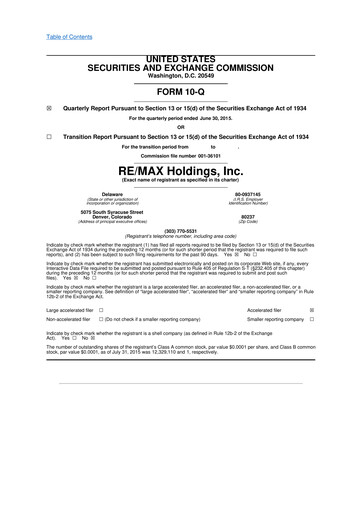 Thumbnail RE/MAX Holdings 10-Q Quarterly Report FY2015 