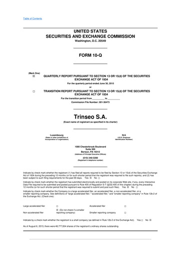 Miniature Trinseo 10-Q Rapport trimestriel 2015 