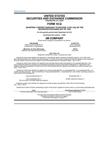 Thumbnail 3M 10-Q Quarterly Report FY2015 