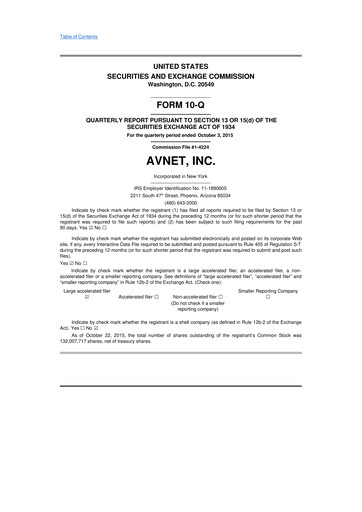 Thumbnail Avnet 10-Q Quarterly Report FY2016 